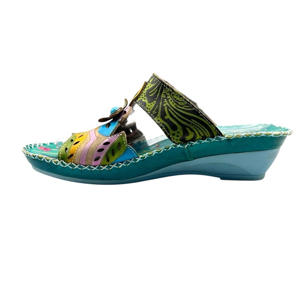 Socofy Multicolor Floral Embellished Open Toe Ankle Strap Sandals‎ Europe 41 - Picture 10 of 13